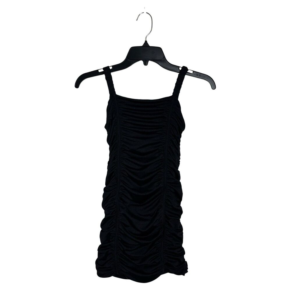 Katie j Black Ruched Sleeveless Bodycon Dress M Sexy Chic Club Whimsigoth Witchy